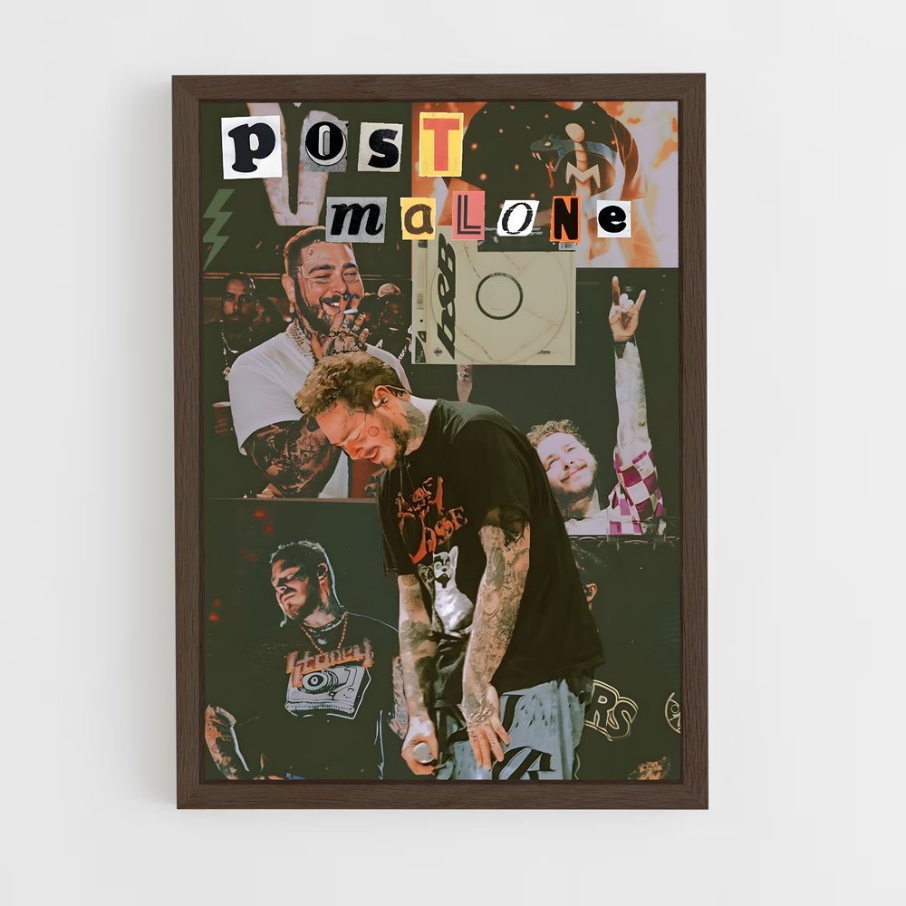post-malone-17 cadre Bois foncé