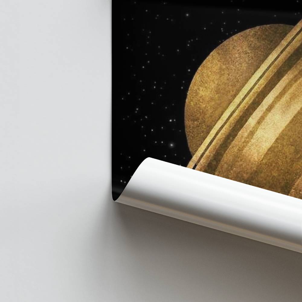 Pôster Saturno Dourado