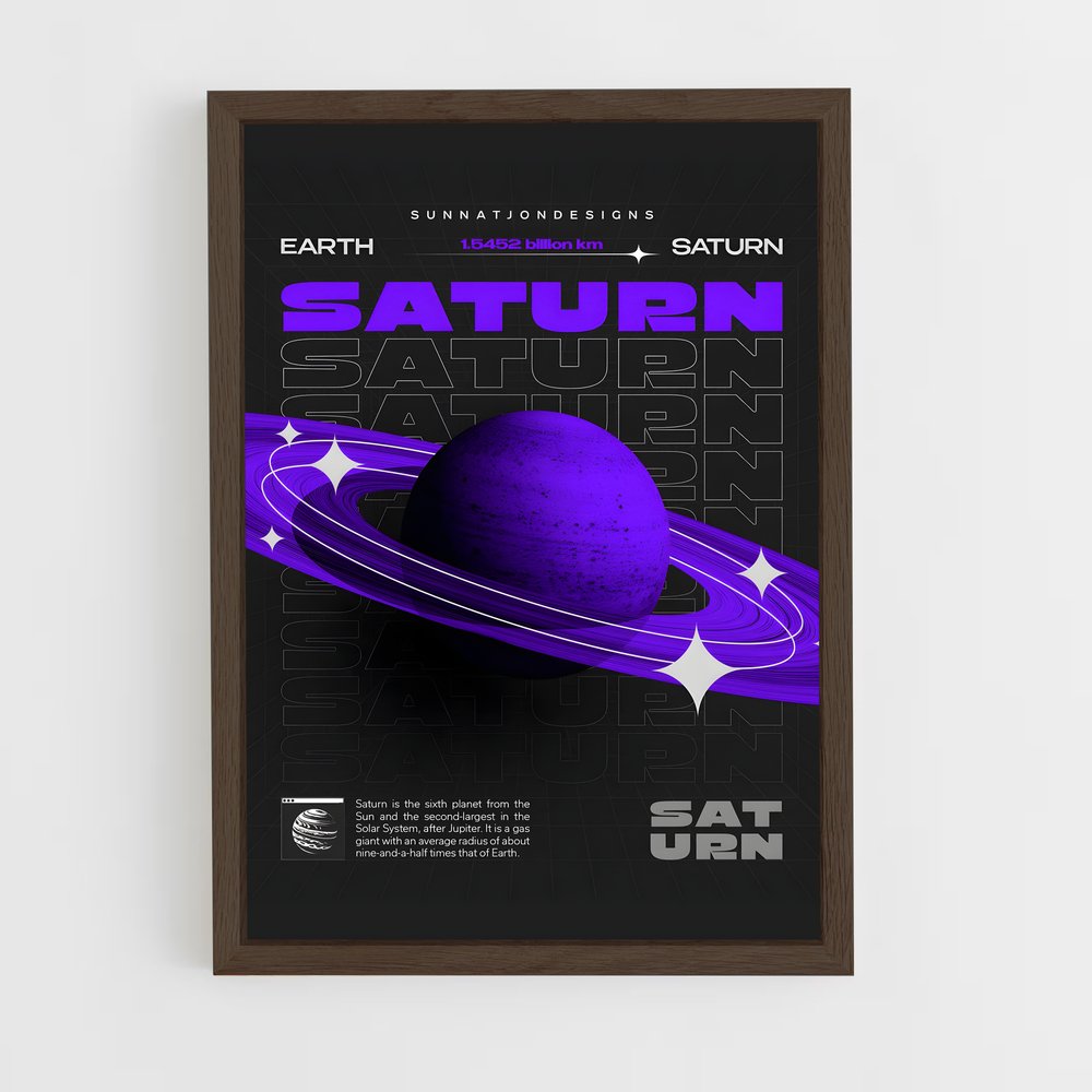 saturn-5 cadre Bois foncé