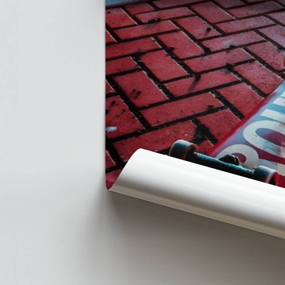 Pôster Vibrações de Skate Vermelho