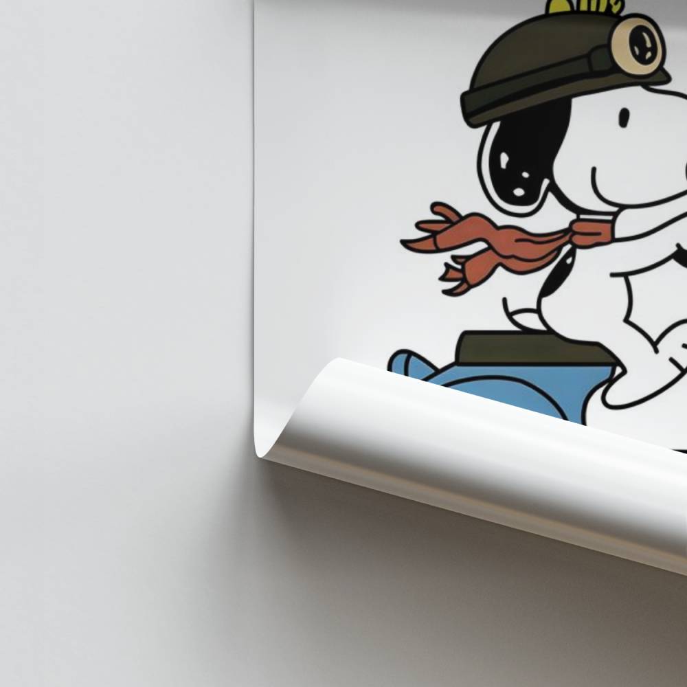 Pôster Snoopy em uma Vespa