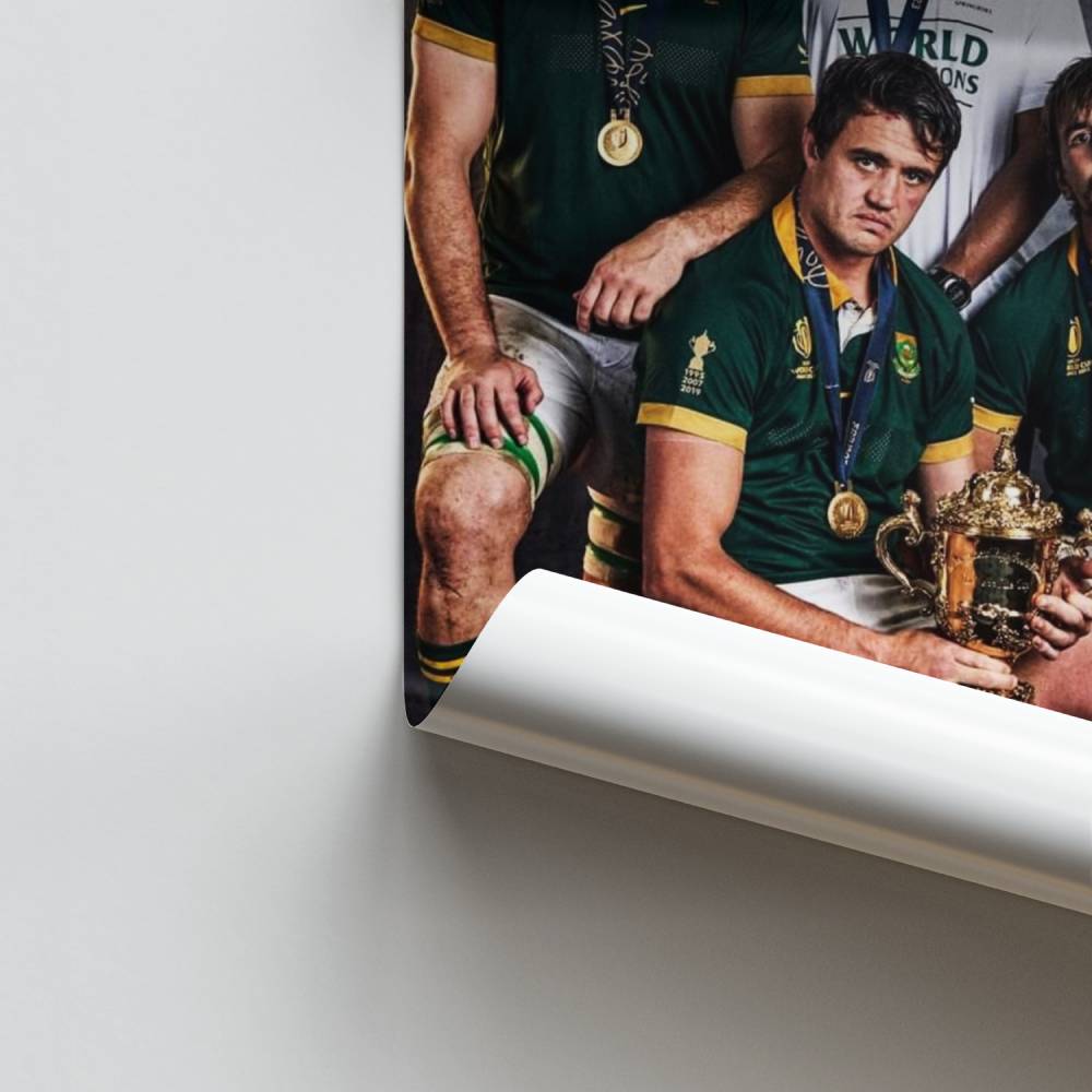 Cartaz dos jogadores de rugby dos campeões