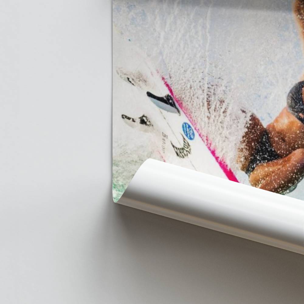 Póster de surf na maré alta