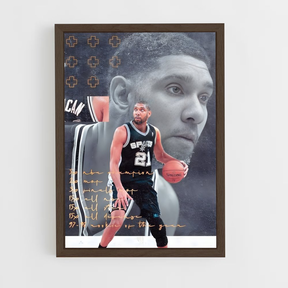 tim-duncan-3 cadre Bois foncé