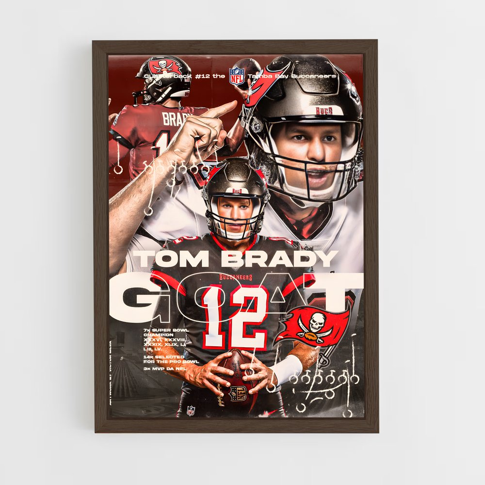 tom-brady-1 cadre Bois foncé