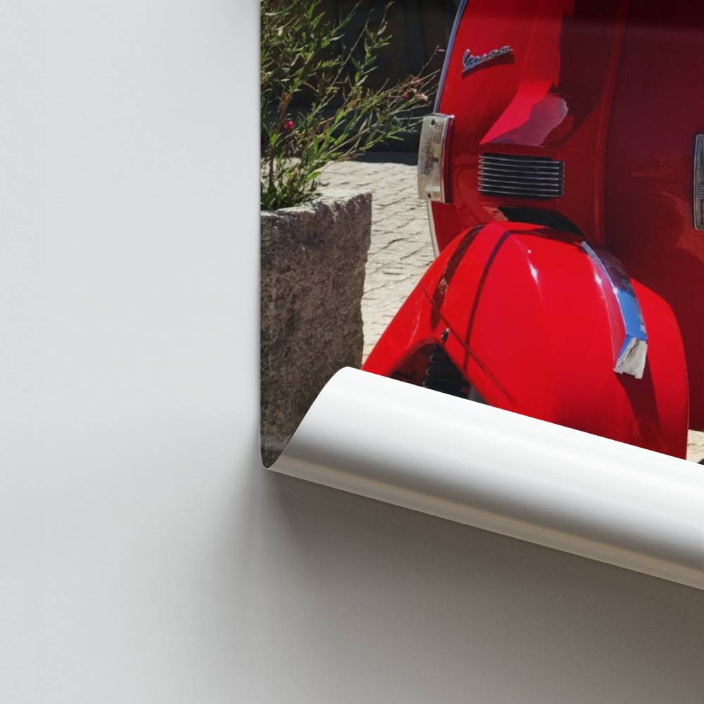 Pôster Vespa vermelha vintage