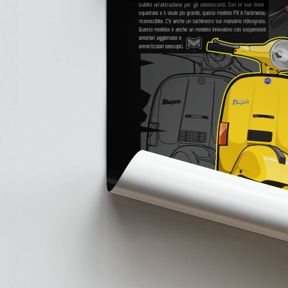 Pôster Vespa Amarela Vintage