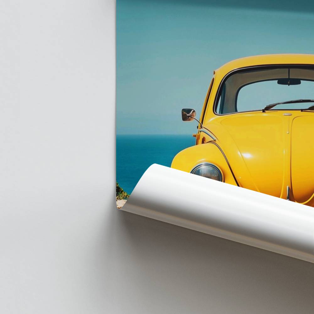 Poster Coccinelle Jaune Vintage