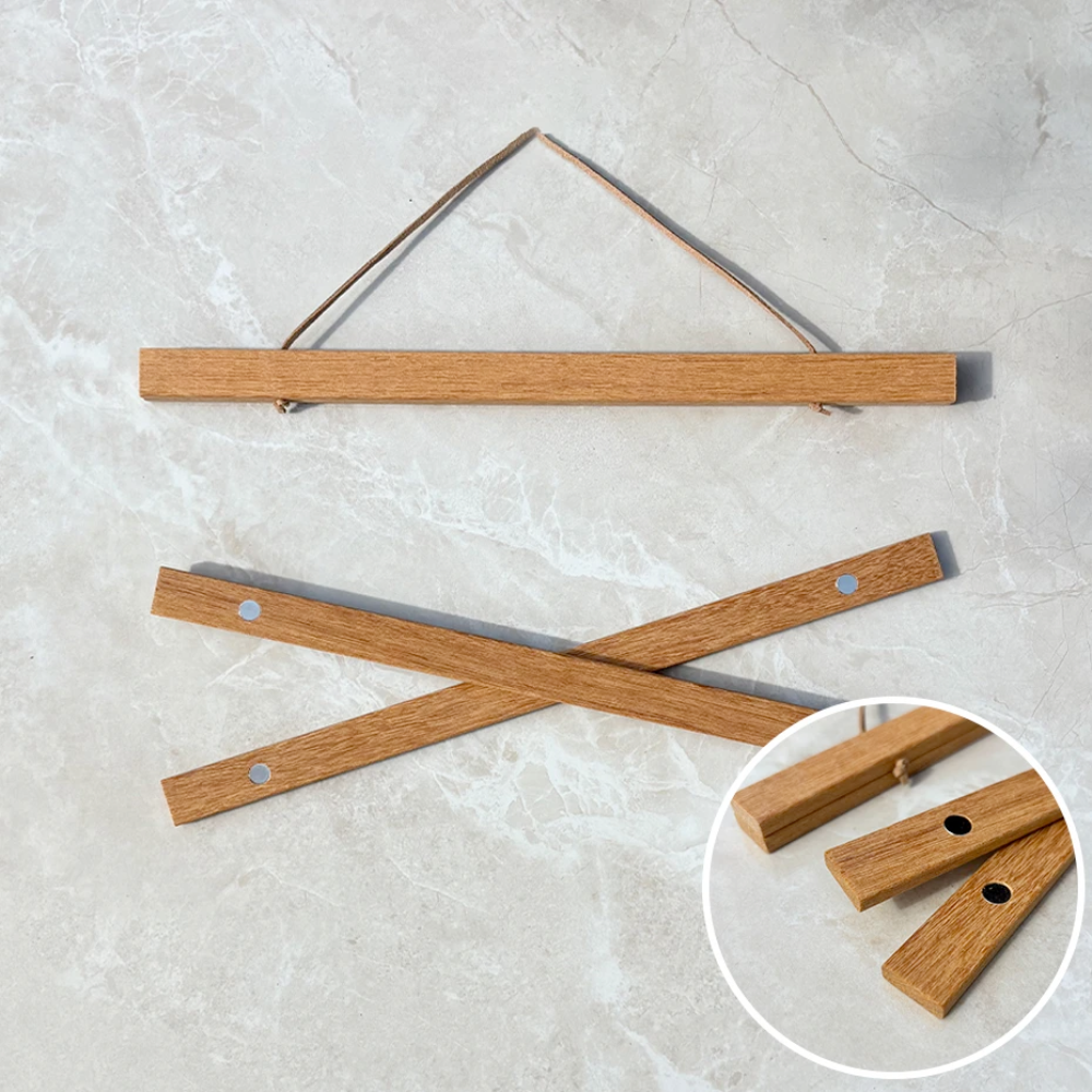 Suporte magnético de madeira para pôster