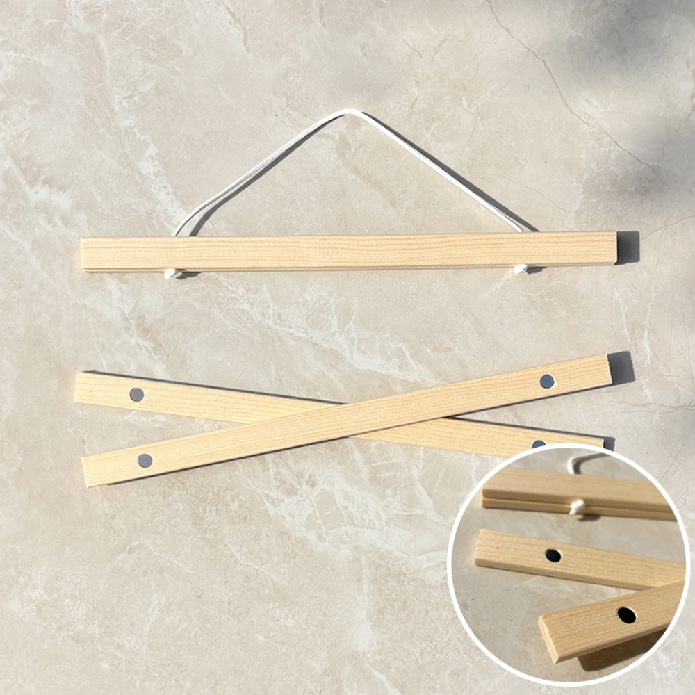 Suporte magnético de madeira para pôster