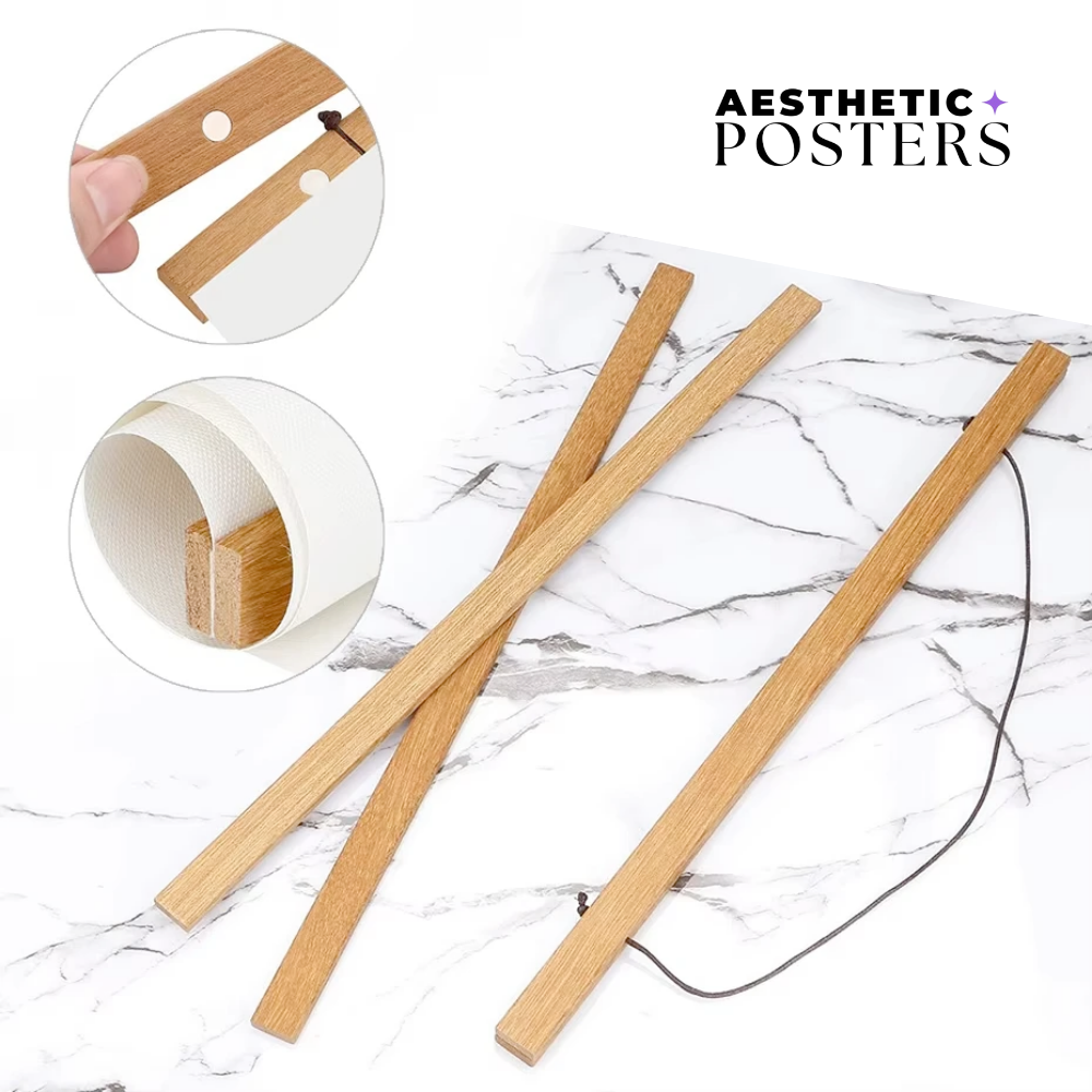 Suporte magnético de madeira para pôster