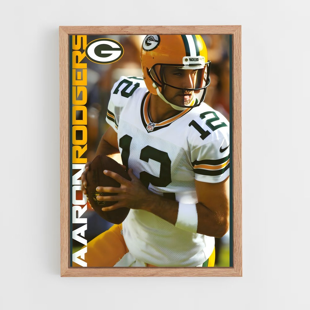 aaron-rodgers-14 cadre Bois clair