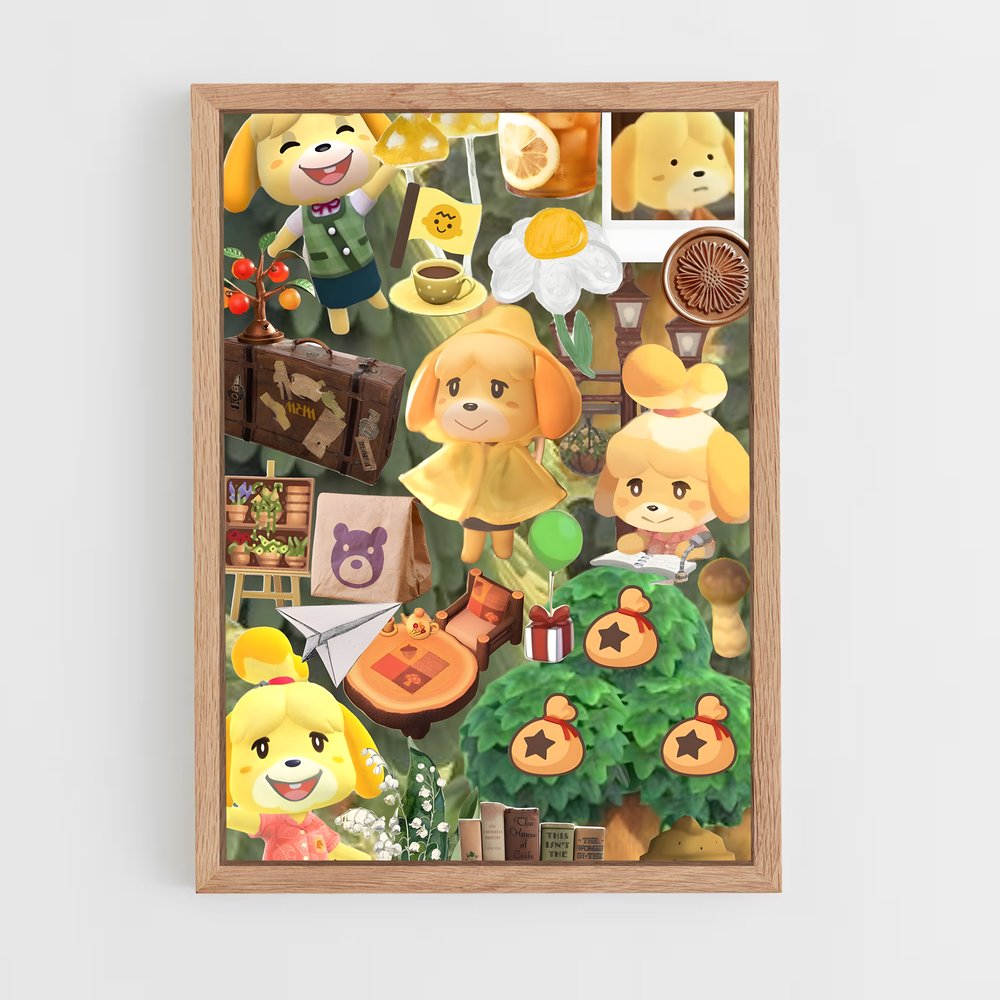 animal-crossing-8 cadre Bois clair