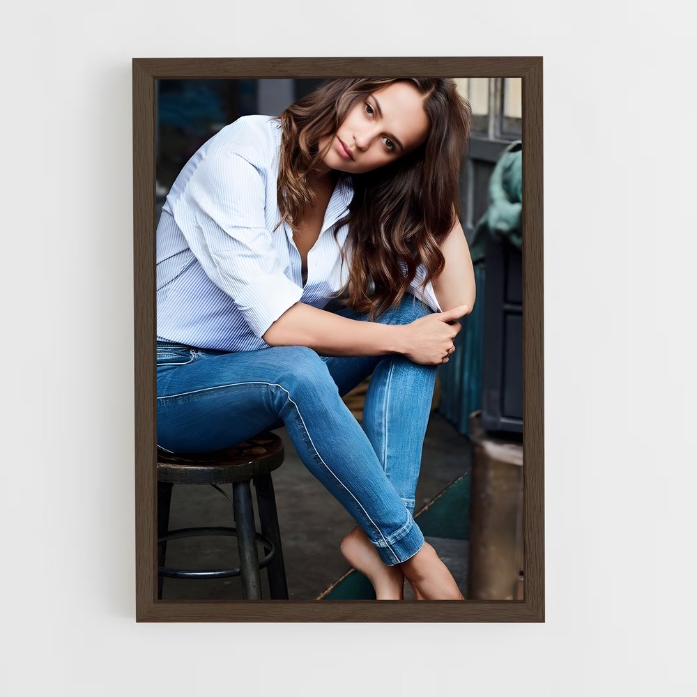 ap-alicia vikander-3 cadre Bois foncé