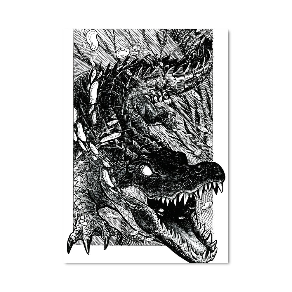 Poster Crocodile Noir