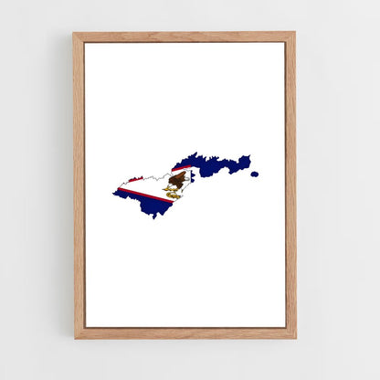 ap-american samoa flag-2 cadre Bois clair