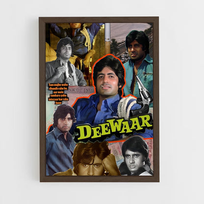 ap-amitabh bachchan-7 cadre Bois foncé
