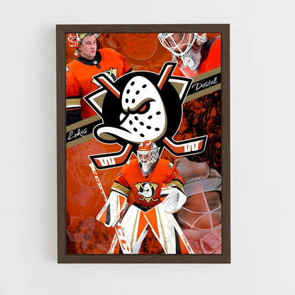 ap-anaheim ducks-7 cadre Bois foncé