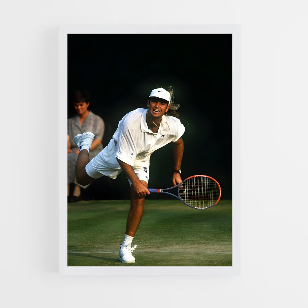 ap-andre agassi-9 cadre Blanc