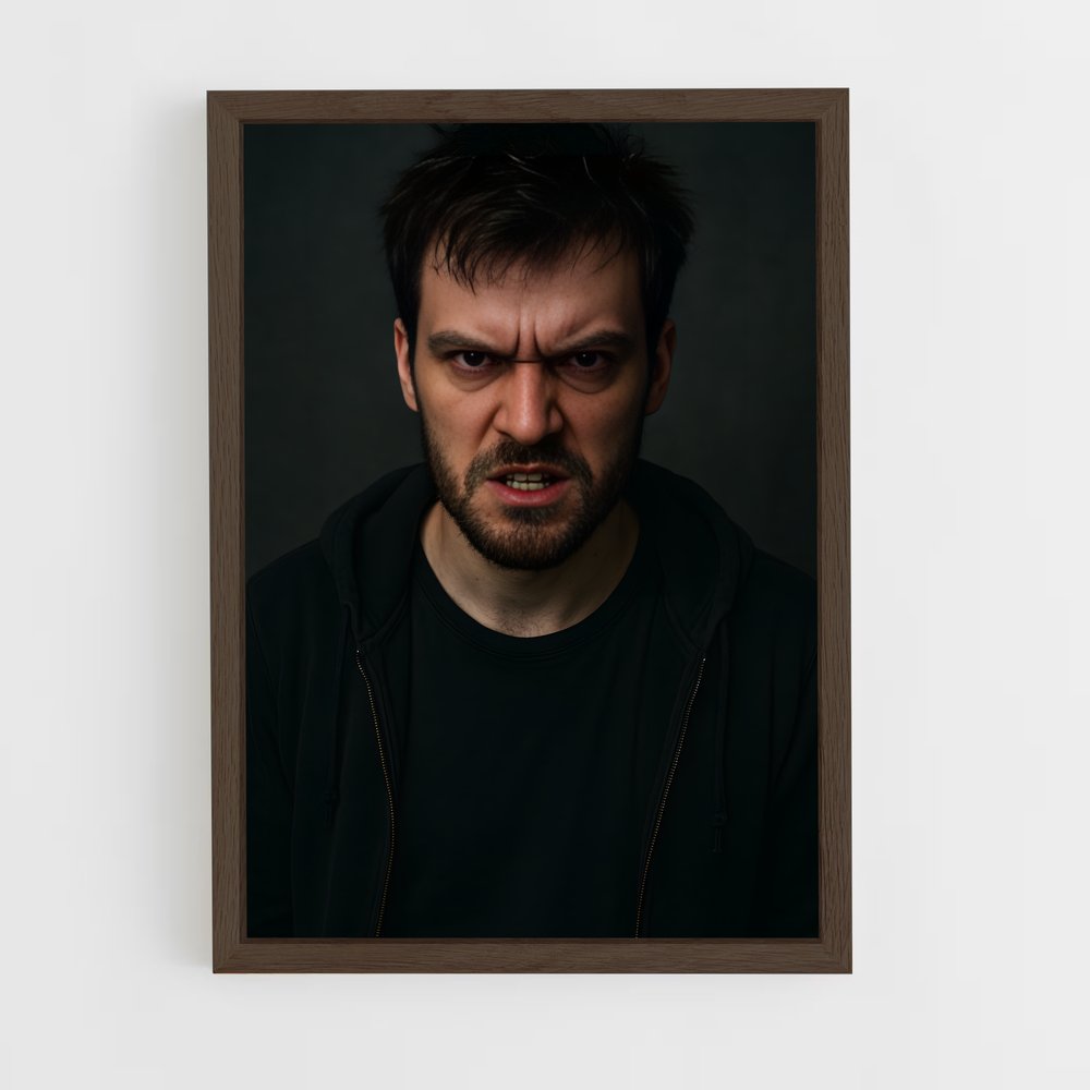 ap-angry face-1 cadre Bois foncé
