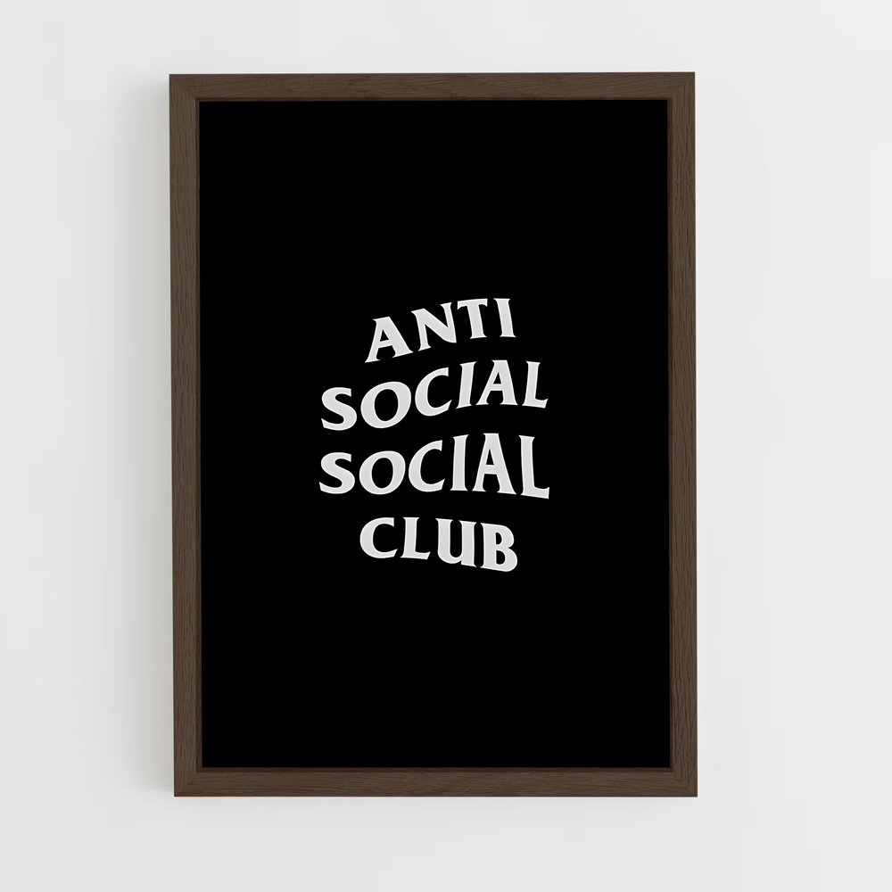 ap-anti social social club-1 cadre Bois foncé