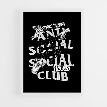 ap-anti social social club-2 cadre Blanc