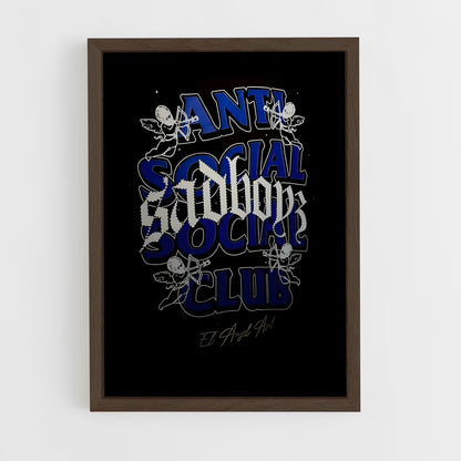 ap-anti social social club-7 cadre Bois foncé