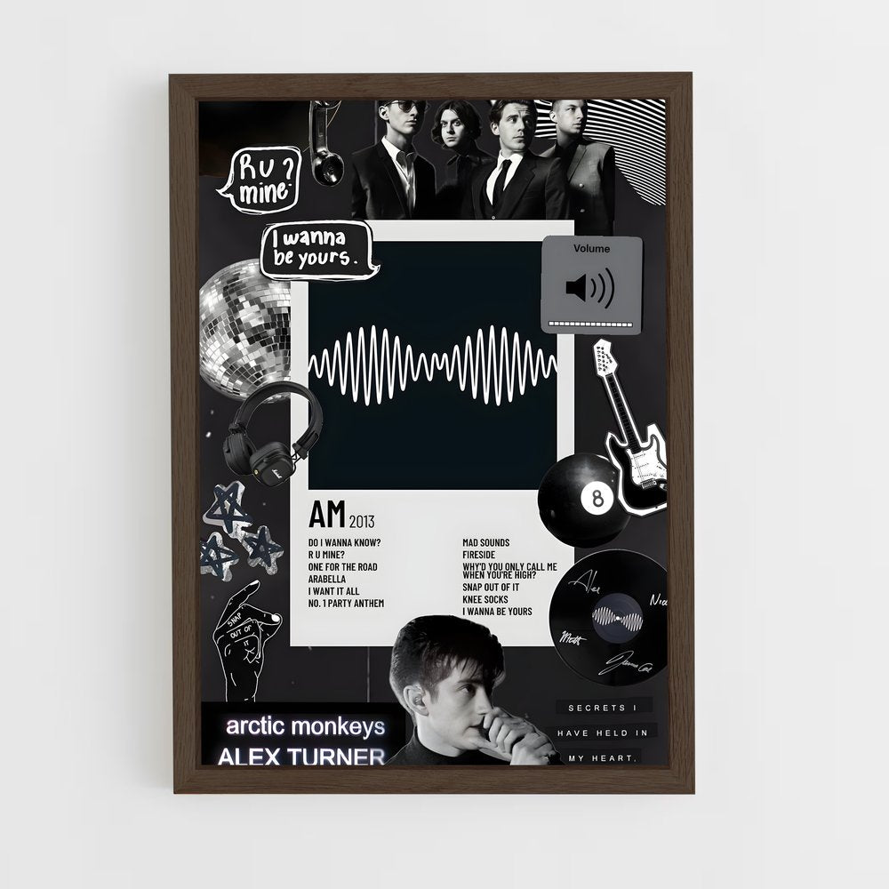 ap-arctic monkeys-3 cadre Bois foncé