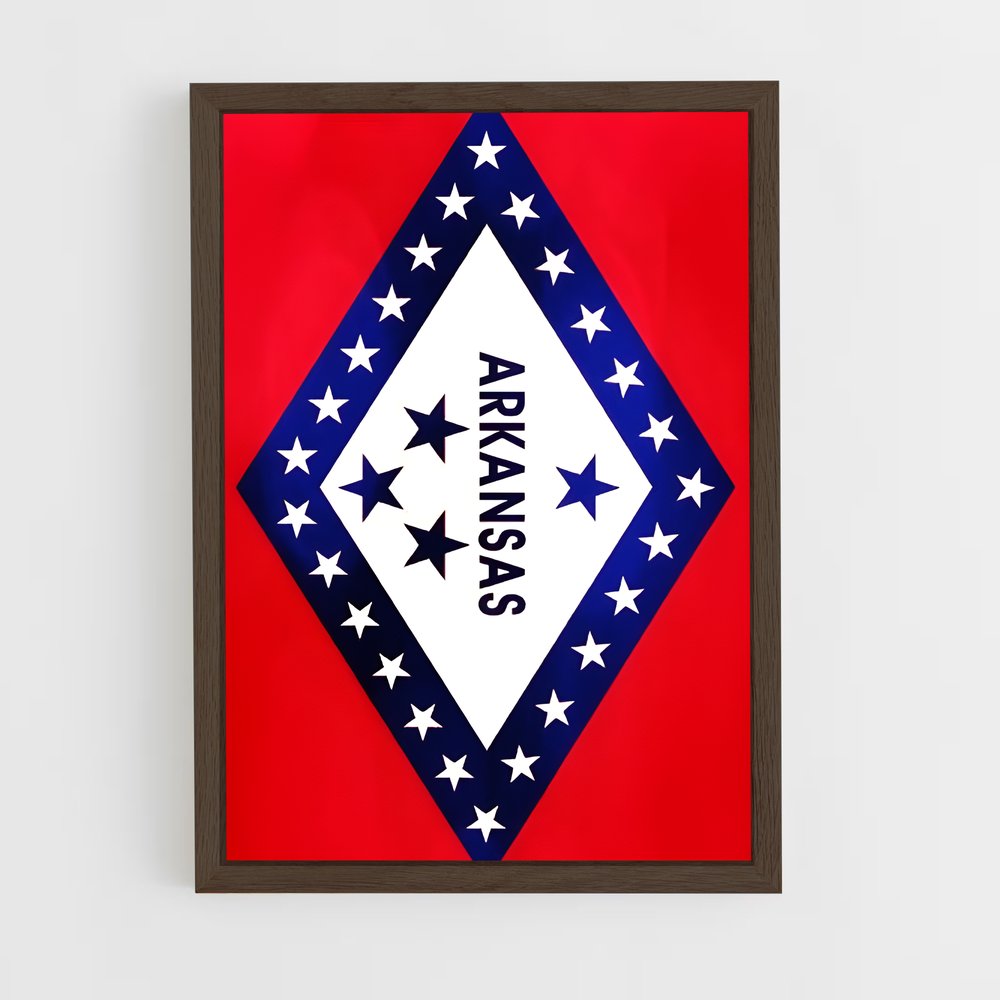 ap-arkansas flag-1 cadre Bois foncé