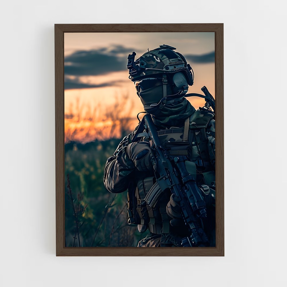 ap-army soldier-2 cadre Bois foncé