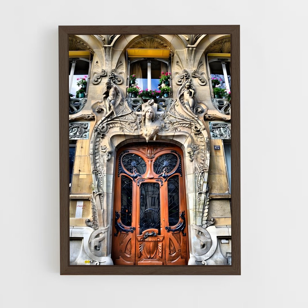 ap-art nouveau architecture-10 cadre Bois foncé