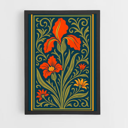 ap-art nouveau florals-1 cadre Noir