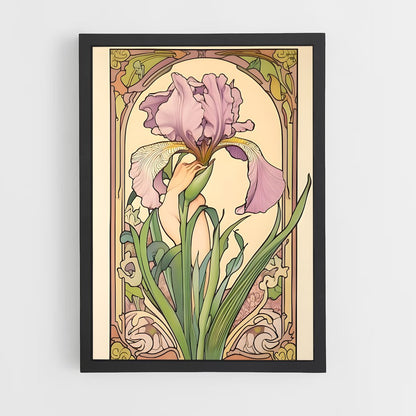 ap-art nouveau florals-3 cadre Noir