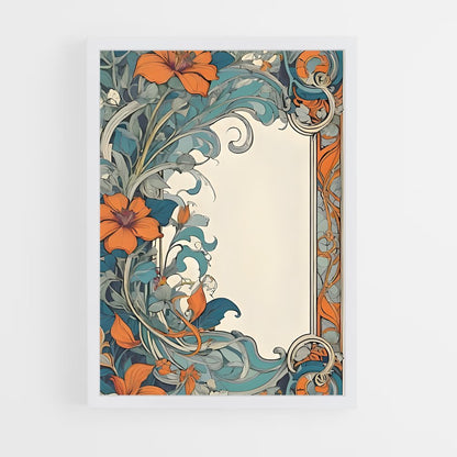 ap-art nouveau florals-7 cadre Blanc