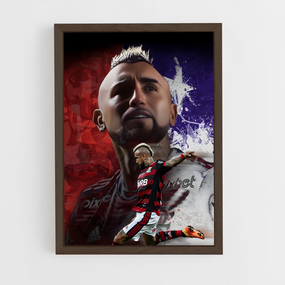 ap-arturo vidal-3 cadre Bois foncé
