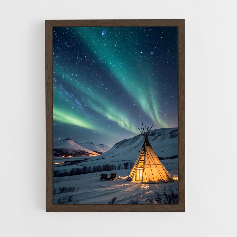 ap-aurora borealis-24 cadre Bois foncé