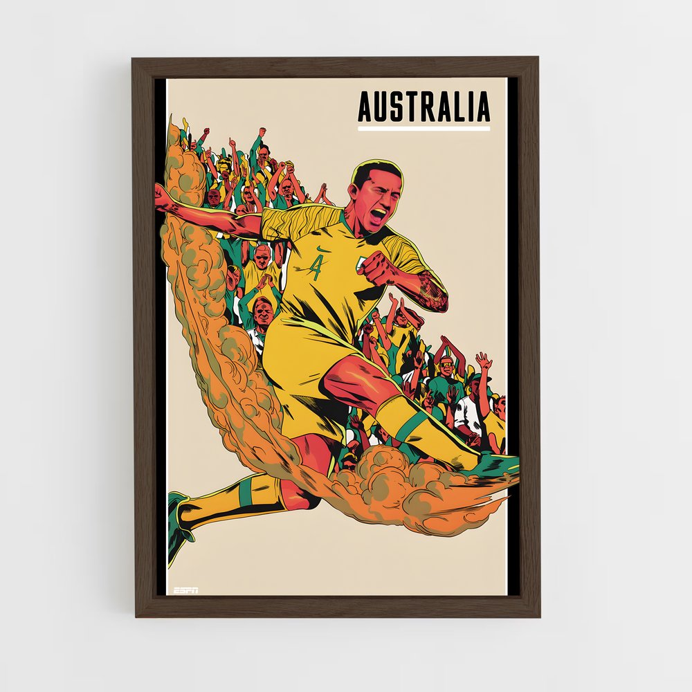 ap-australia national football team-4 cadre Bois foncé