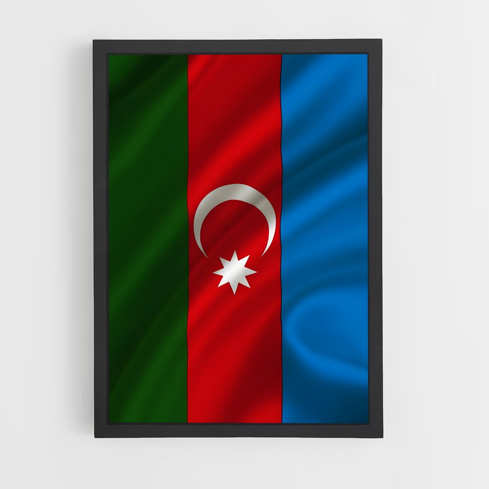 ap-azerbaijan flag-8 cadre Noir