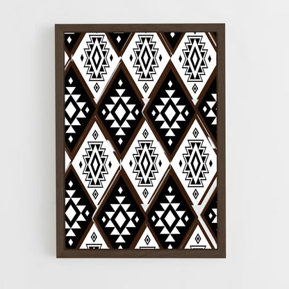 ap-aztec patterns-5 cadre Bois foncé