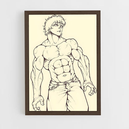 ap-baki hanma-5 cadre Bois foncé
