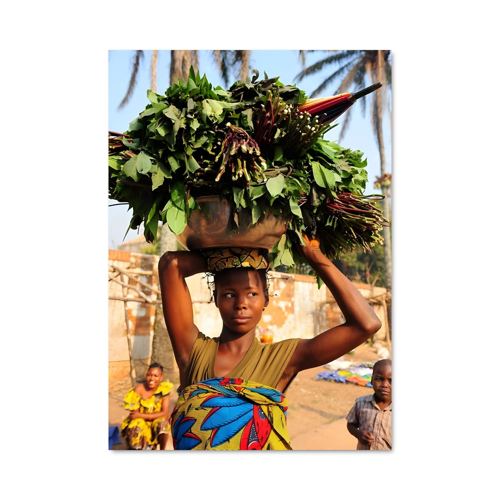 Poster Femme aux Feuilles