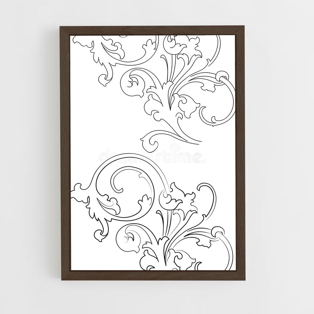 ap-baroque patterns-3 cadre Bois foncé