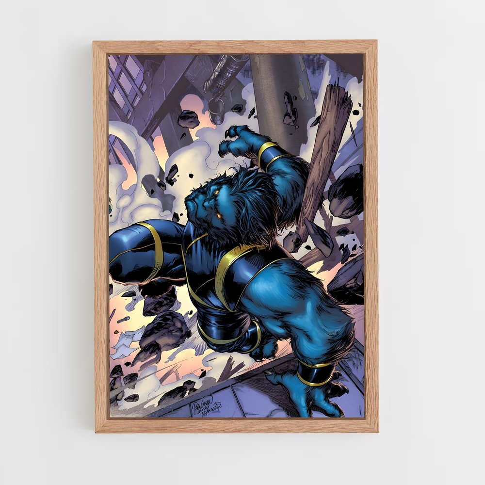 ap-beast x-men-2 cadre Bois clair