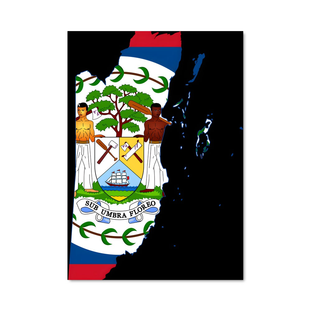 Poster Belize en Carte