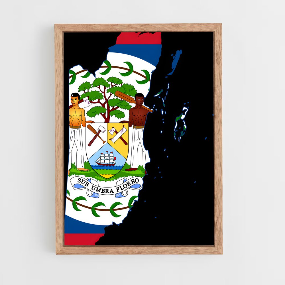 ap-belize flag-2 cadre Bois clair