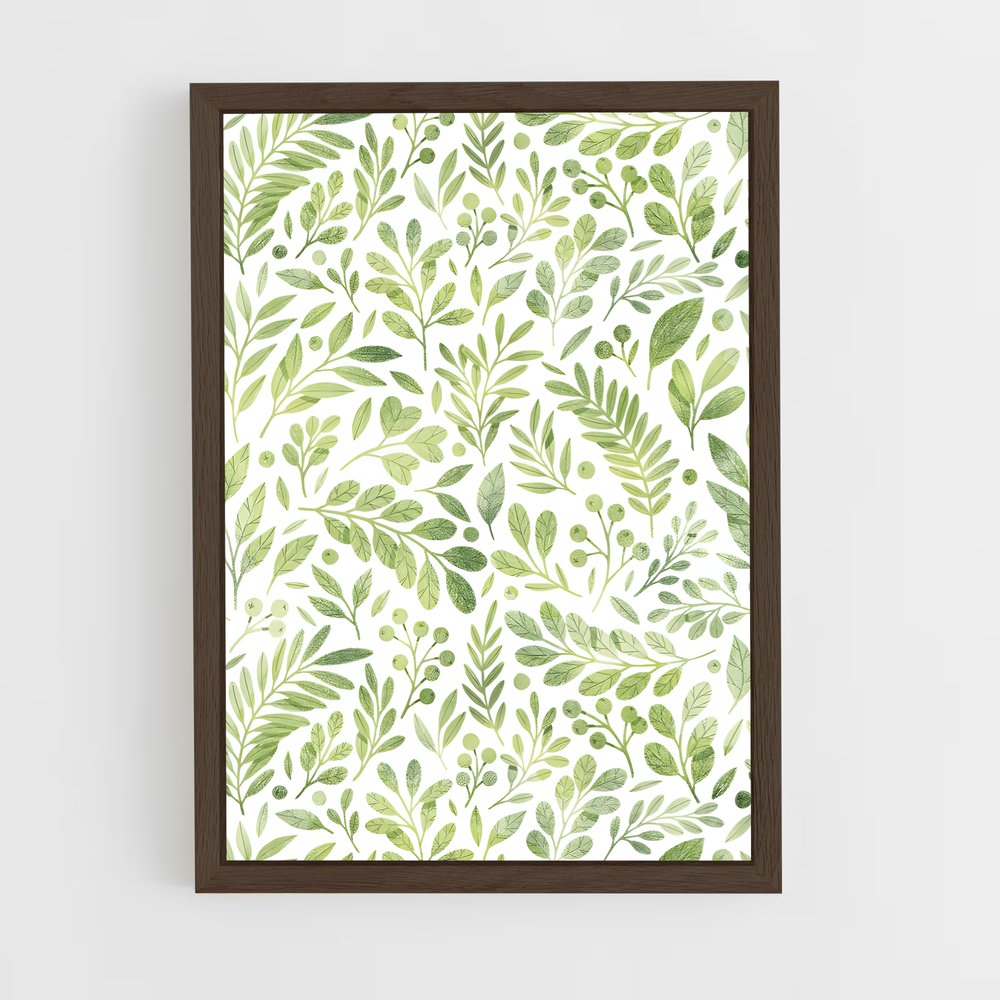 ap-botanical patterns-2 cadre Bois foncé
