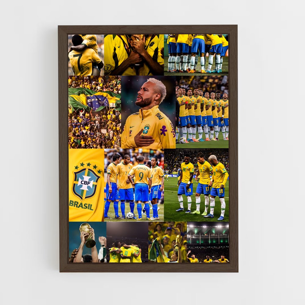 ap-brazil national football team-2 cadre Bois foncé