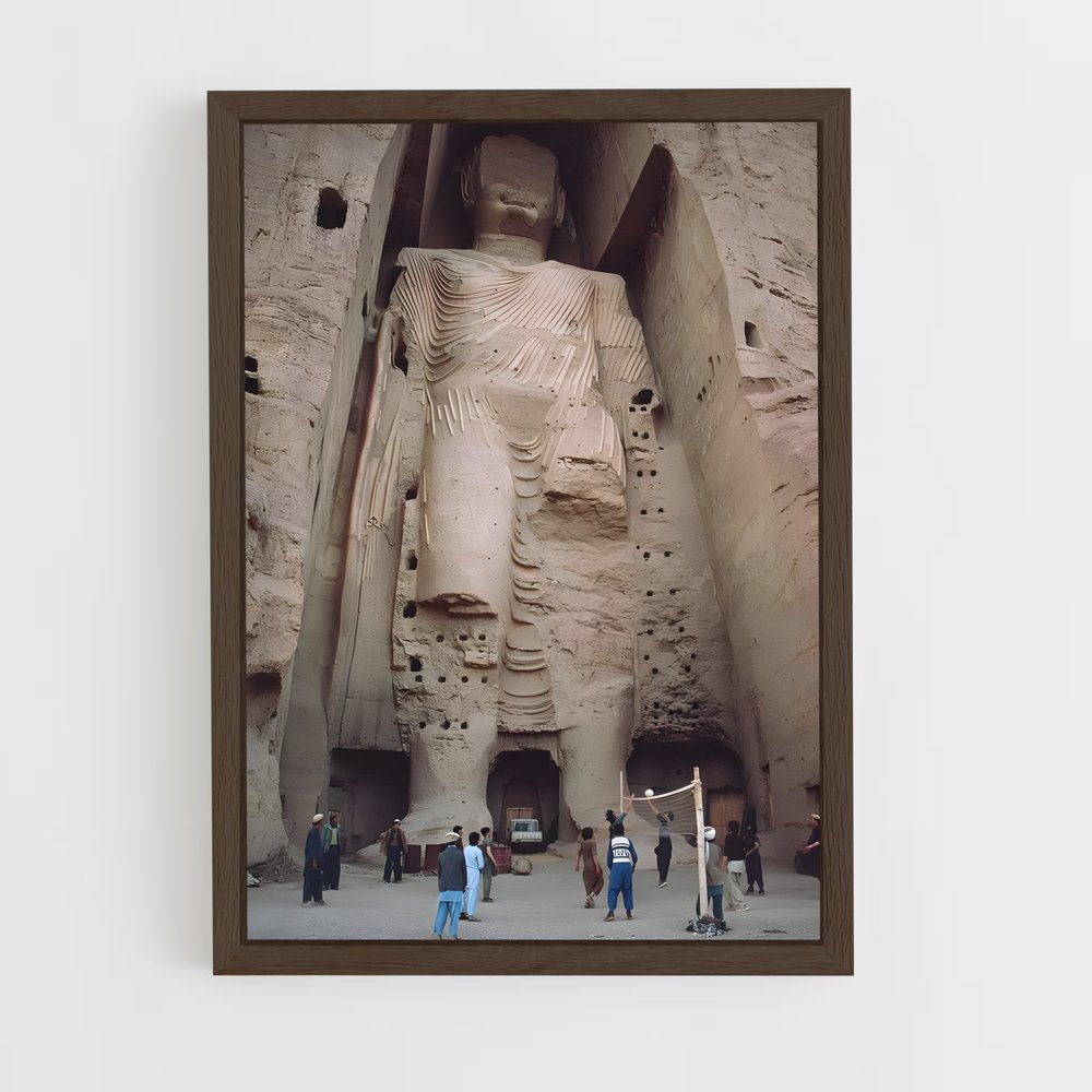 ap-buddhas of bamyan-6 cadre Bois foncé