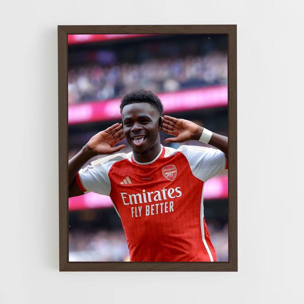 ap-bukayo saka-1 cadre Bois foncé