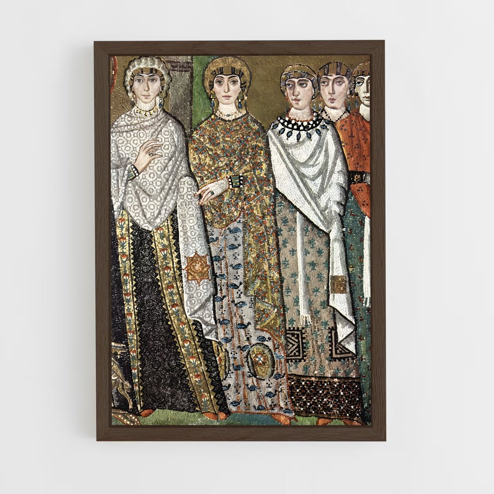 ap-byzantine mosaic-6 cadre Bois foncé